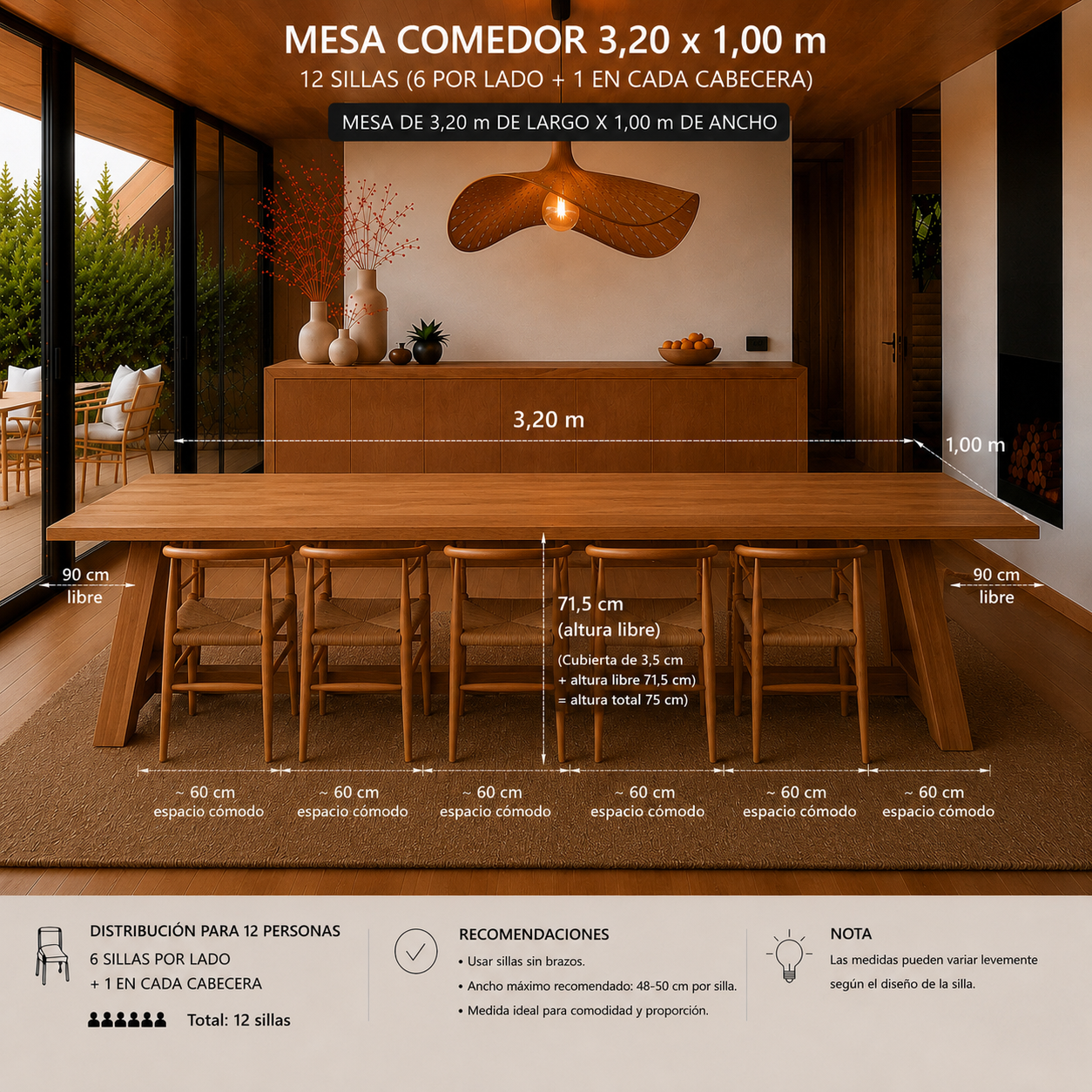 Mesa de Comedor Escandinava en Madera Lenga a Medida | Greenwoods