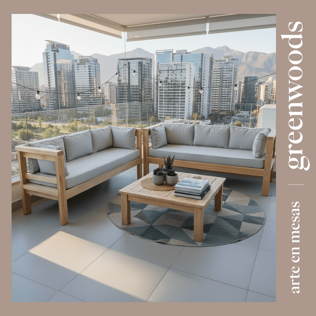 Conjunto terraza de madera modelo Marbella - | Greenwoods Chile