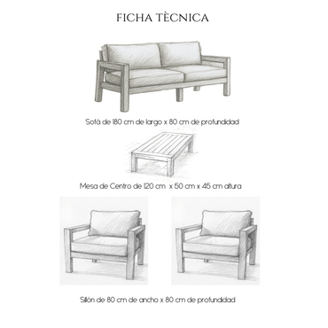 Detalle estructura de madera Sillón Valencia – acabado mate natural