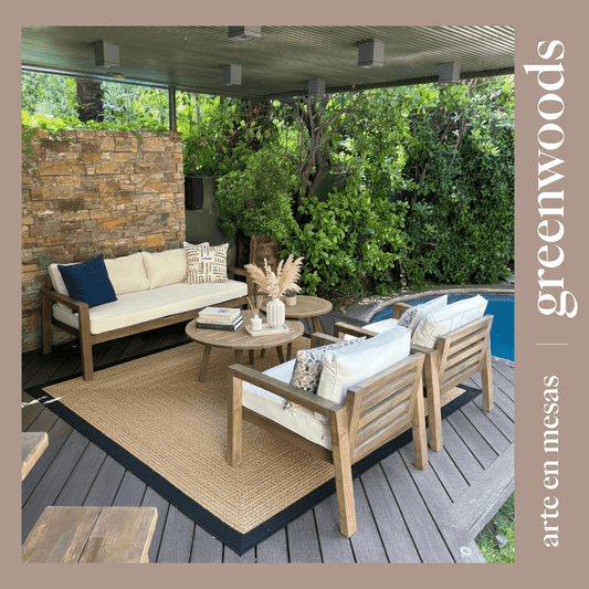 Juego de Terraza Valencia en madera nativa Lenga - | Greenwoods Chile