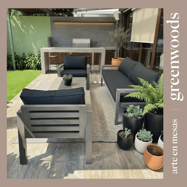 Juego de Terraza Valencia en madera nativa Lenga - | Greenwoods Chile