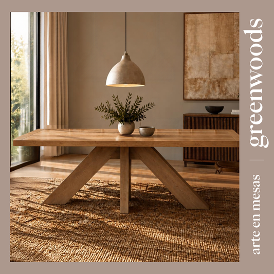 Mesa de comedor Francia en madera lenga maciza natural – mesa comedor a medida Greenwoods Chile