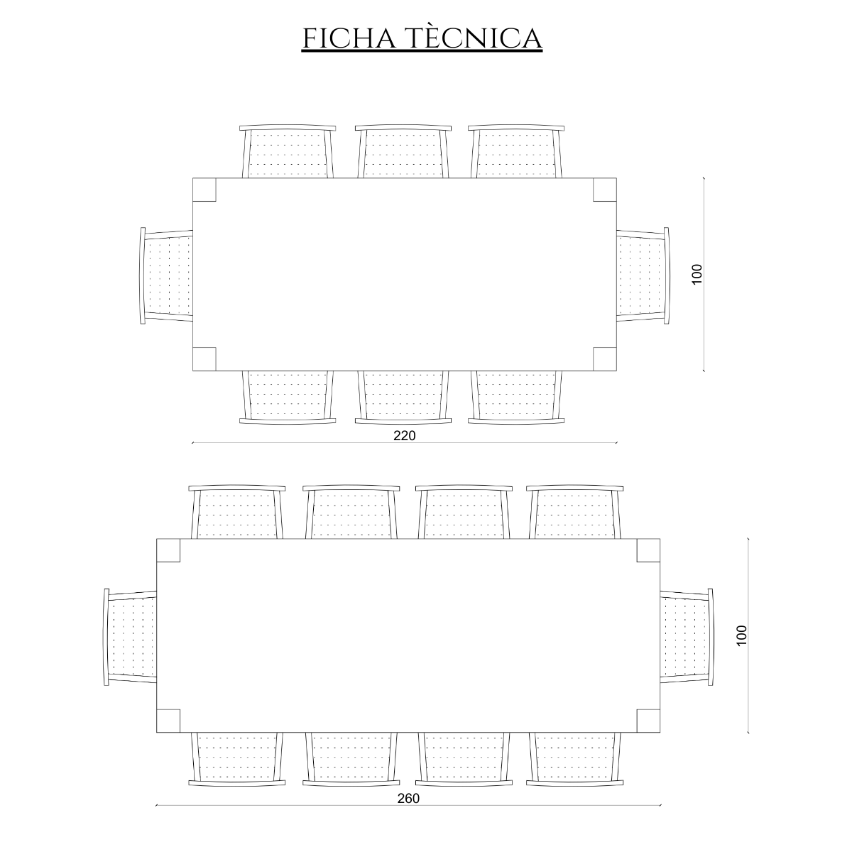 MESA DE COMEDOR DE MADERA LENGA SOL