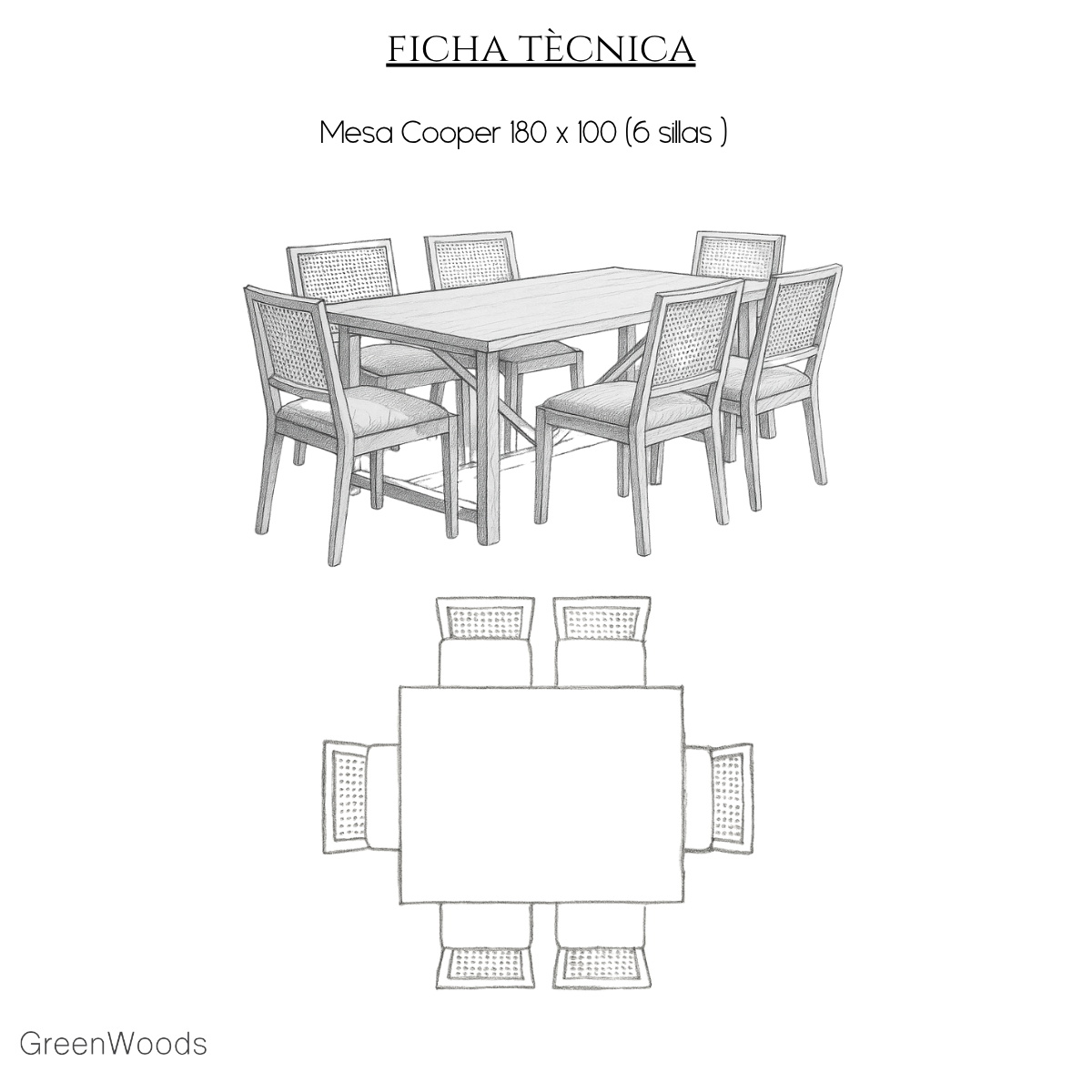 MESA DE COMEDOR DE MADERA COOPER TERRAZA