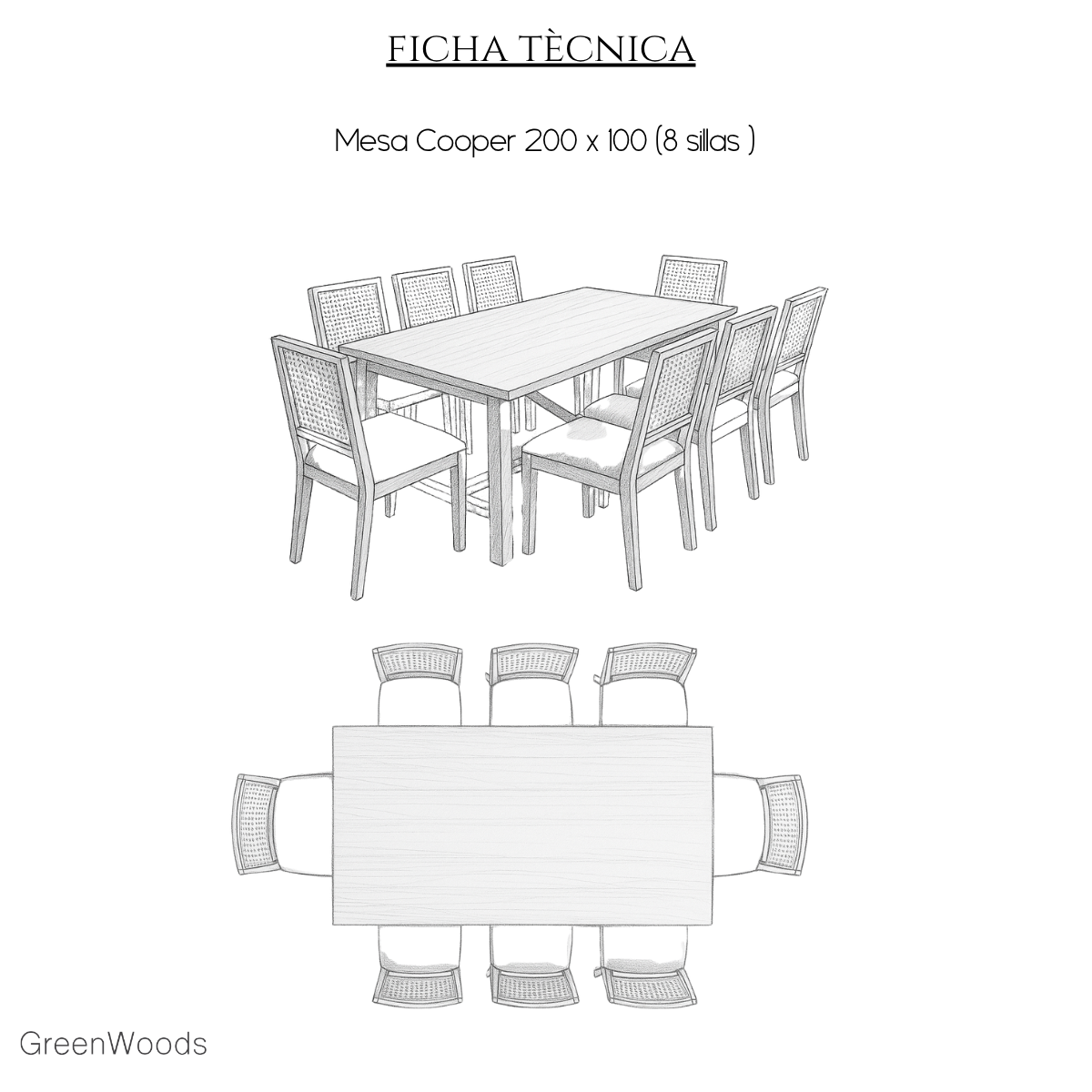 MESA DE COMEDOR DE MADERA COOPER TERRAZA
