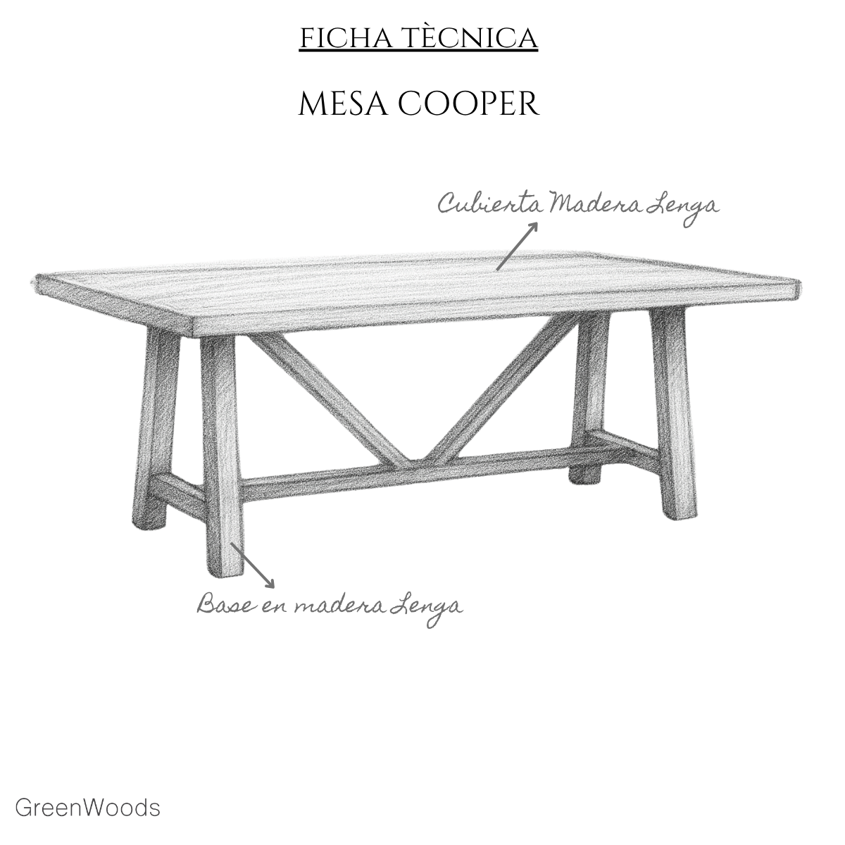 MESA DE COMEDOR DE MADERA COOPER TERRAZA