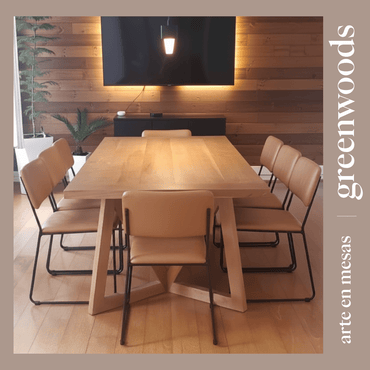Mesa de Comedor de Madera ARREZO – Moderna y a Medida - mesa comedor madera | Greenwoods Chile