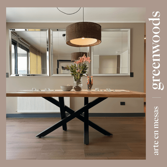 Mesa de comedor fierro y cubierta madera lenga Da Vinci. - mesa comedor | Greenwoods Chile