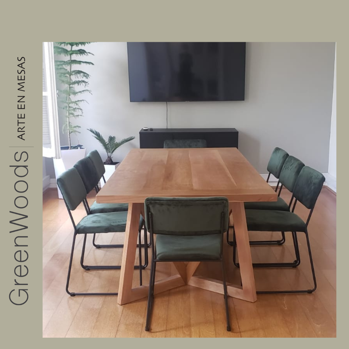 mesa comedor madera con Cubierta madera lenga para mesas a medida