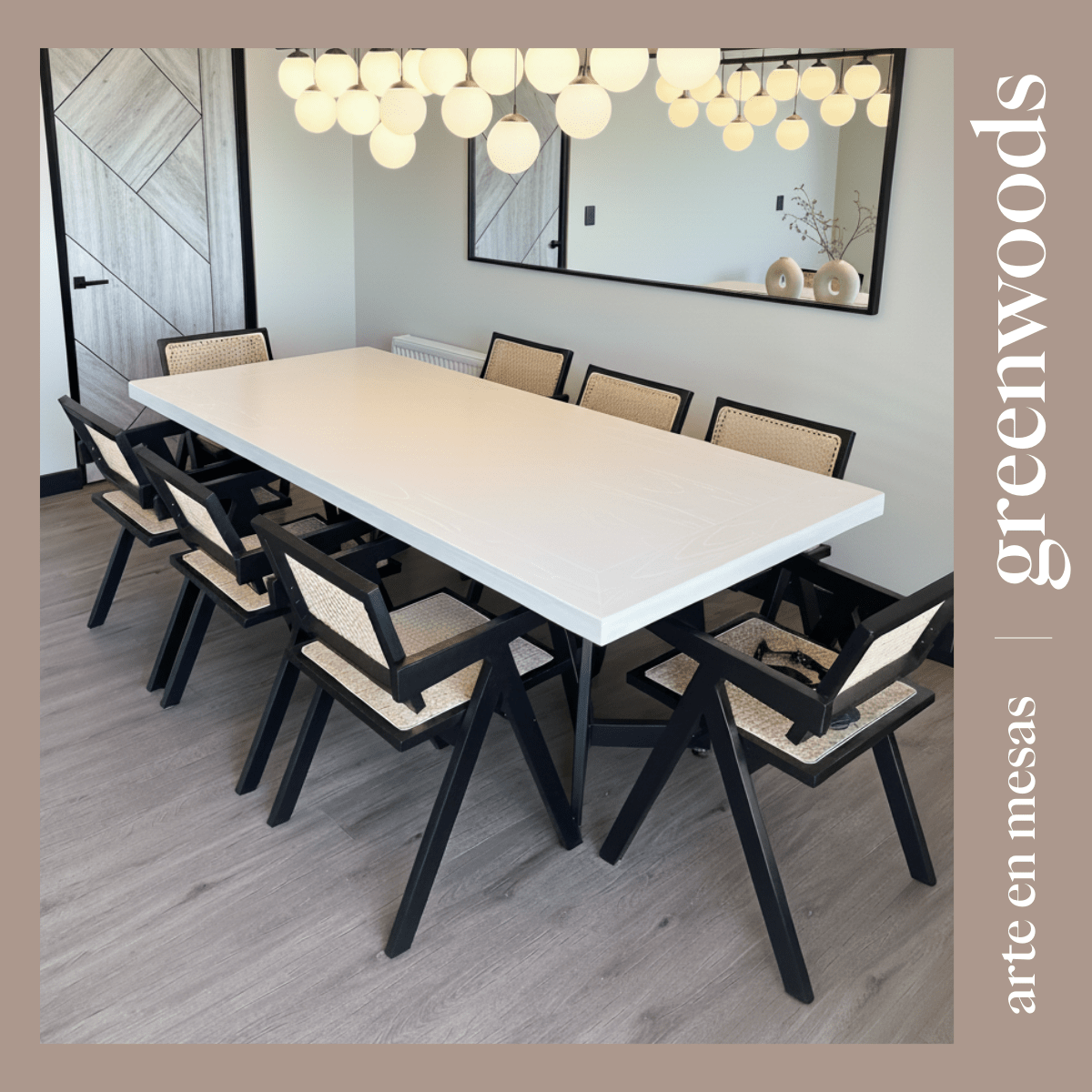 Mesa de comedor madera y fierro negro modelo Siena. - mesa comedor | Greenwoods Chile