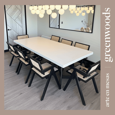 Mesa de comedor madera y fierro negro modelo Siena. - mesa comedor | Greenwoods Chile