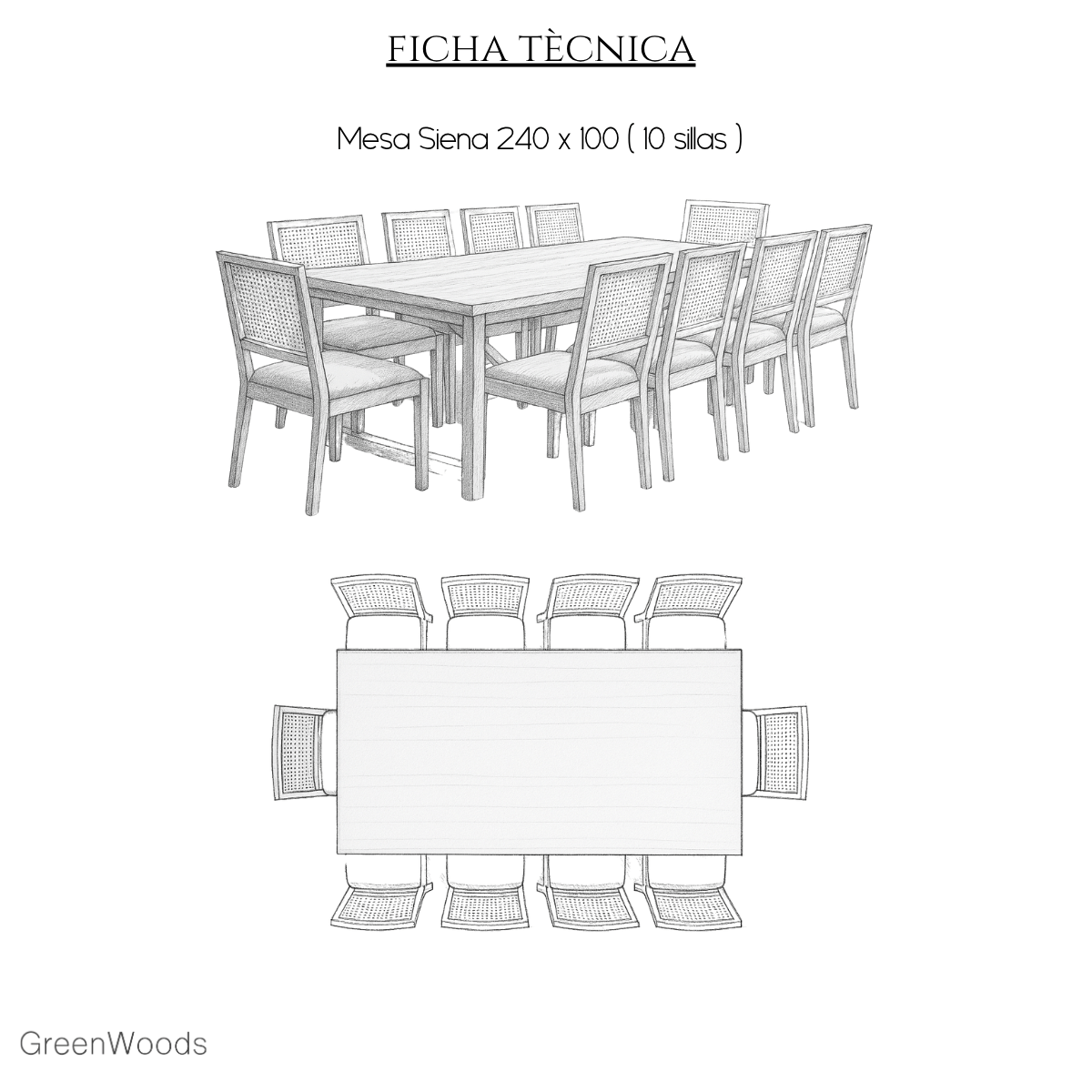 Mesa de comedor madera y fierro negro Siena terraza. - mesa comedor | Greenwoods Chile