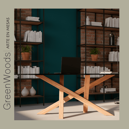 Mesa de Comedor Madera y vidrio Da Vinci | Interior & Terraza a Medida - mesa comedor | Greenwoods Chile