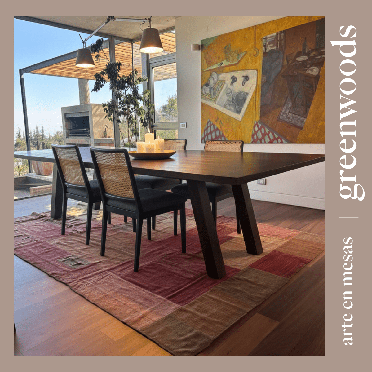 Comedor Madrid en madera lenga natural, mesa de comedor a medida para espacios modernos y amplios | Greenwoods