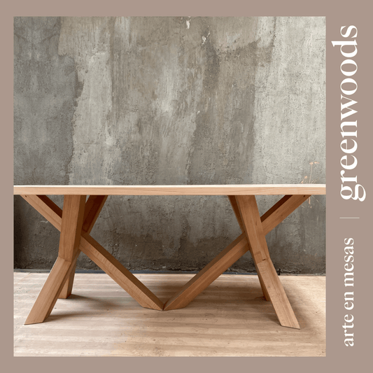 MESA DE COMEDOR TRIPODE EN MADERA LENGA - mesa comedor | Greenwoods Chile