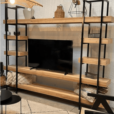 Mueble modular de fierro y madera pino natural | Greenwoods Chile