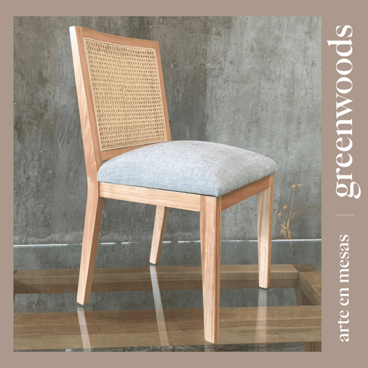 Silla de Comedor Moderna en Madera Lenga con Respaldo de Junco | Modelo Alma - banquetas | Greenwoods Chile