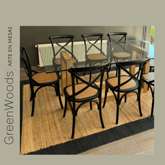 Silla de Comedor Moderna en Madera | Modelo Cruzeta - banquetas | Greenwoods Chile