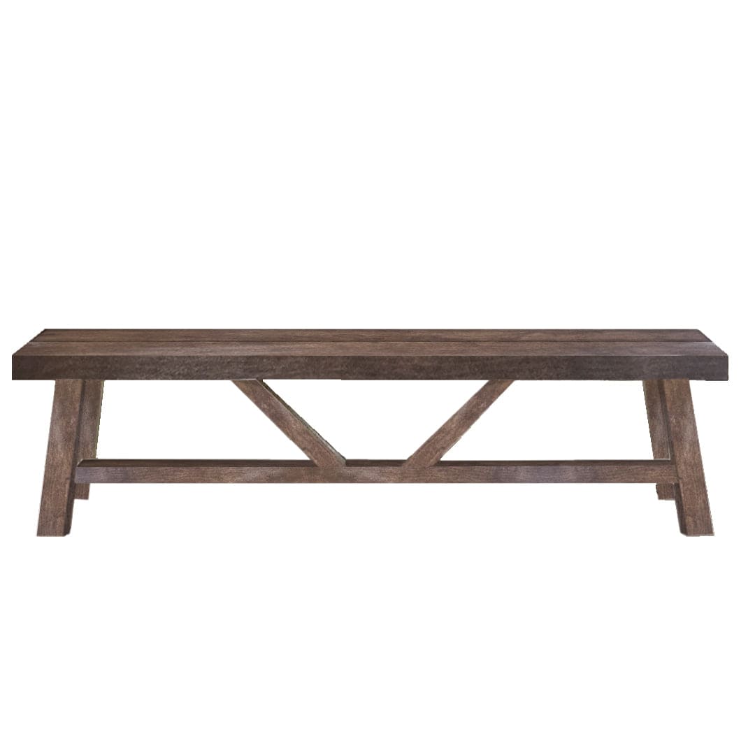Banqueta rústica moderna en madera lenga, fabricada a mano en Chile por Greenwoods