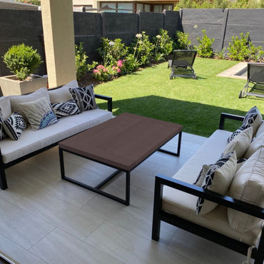 Mesa de centro moderna en madera y fierro pintado negro | Greenwoods