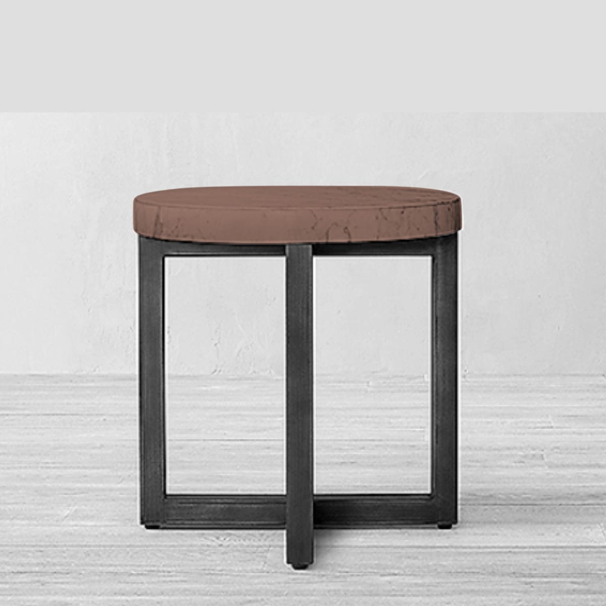 Mesa redonda de apoyo Murano en madera y fierro pintado negro | Greenwoods