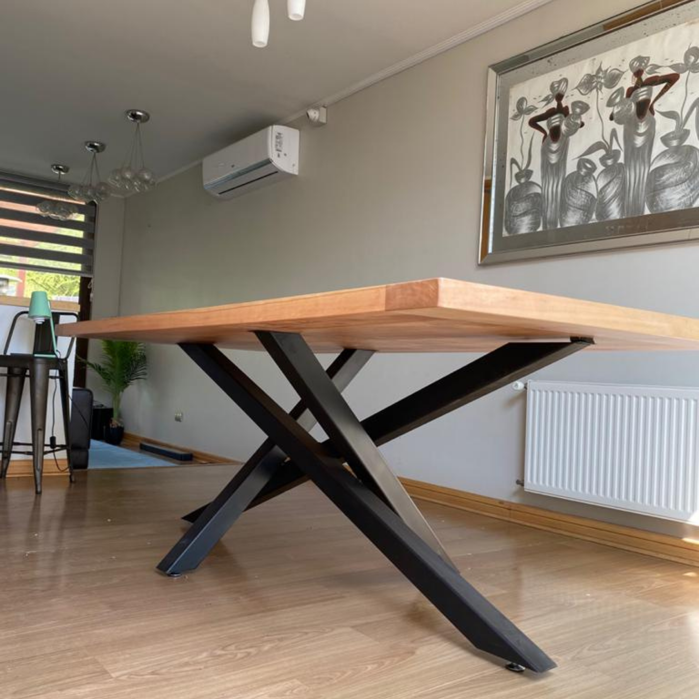 mesa comedor madera hierro diseño industrial ultra  Mesas de comedor de  madera, Muebles de metal, Muebles industriales