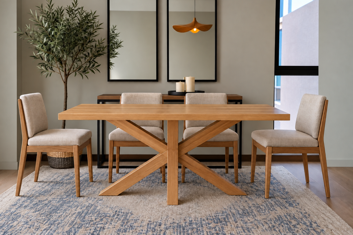 Juego de Comedor María en Madera Lenga con Sillas Antonia a Medida