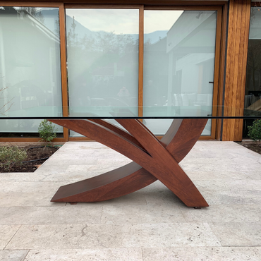 Mesa de Comedor Picasso en Madera Lenga y Vidrio a Medida