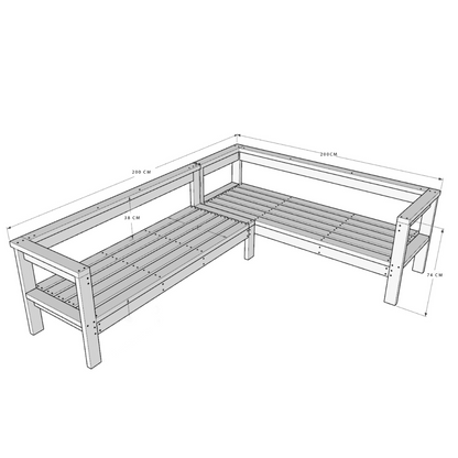 TERRAZA DE MADERA SECCIONAL MARBELLA PARA TERRAZA MINIMO 200 CM x 200CM