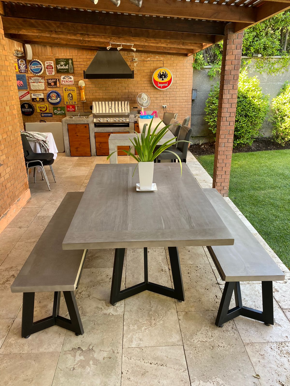 Mesa de Terraza a Medida en Madera Lenga y Fierro Siena | Greenwoods