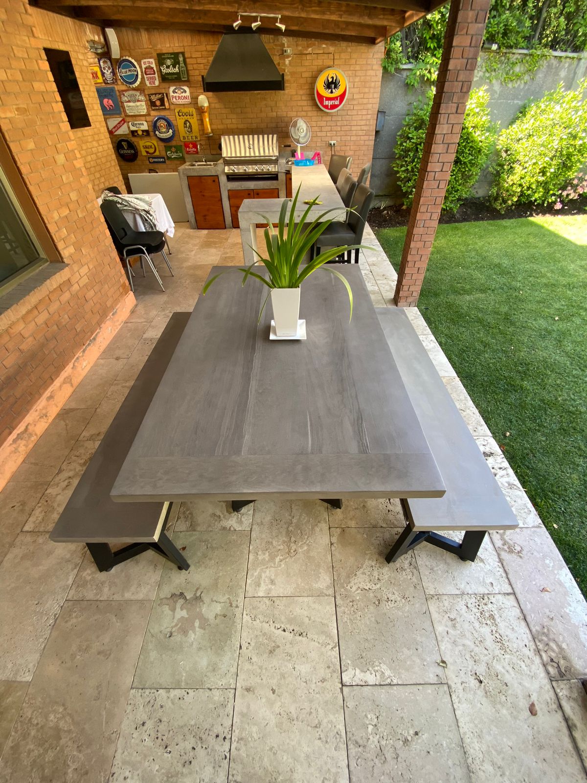Mesa de Terraza a Medida en Madera Lenga y Fierro Siena | Greenwoods