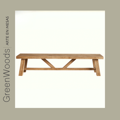 Banqueta de madera a medida Cooper, estilo moderno y resistente | Greenwoods Muebles Chile