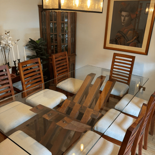 Cubierta de vidrio 19MM Vidrio a Medida para Mesa Comedor - Tablero de madera nativa | Greenwoods Chile