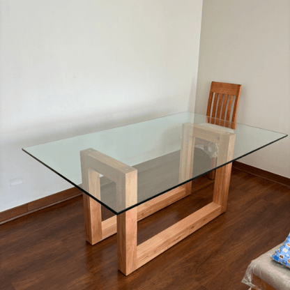 Cubierta de vidrio 19MM Vidrio a Medida para Mesa Comedor - Tablero de madera nativa | Greenwoods Chile