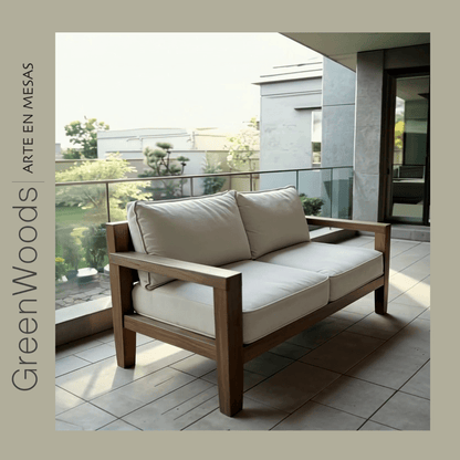 Sillón de terraza Valencia 2 plazas en madera nativa – Greenwoods Chile
