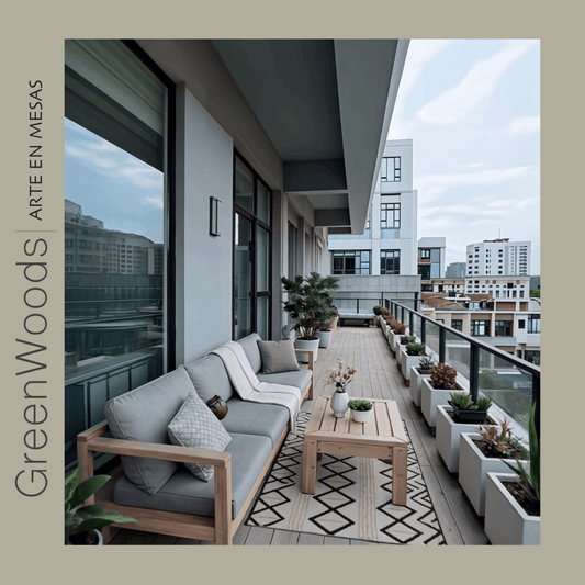 Juego de terraza Sofá Marbella en madera maciza | Greenwoods Chile
