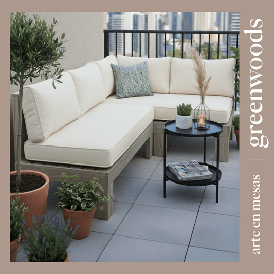 juego terraza seccional marbella de madera - | Greenwoods Chile