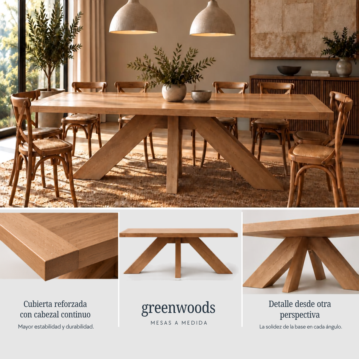 Mesa de Comedor modelo Francia en Madera Lenga a Medida