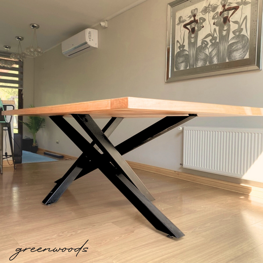 MESA DE COMEDOR FIERRO Y MADERA LENGA  DA VINCI