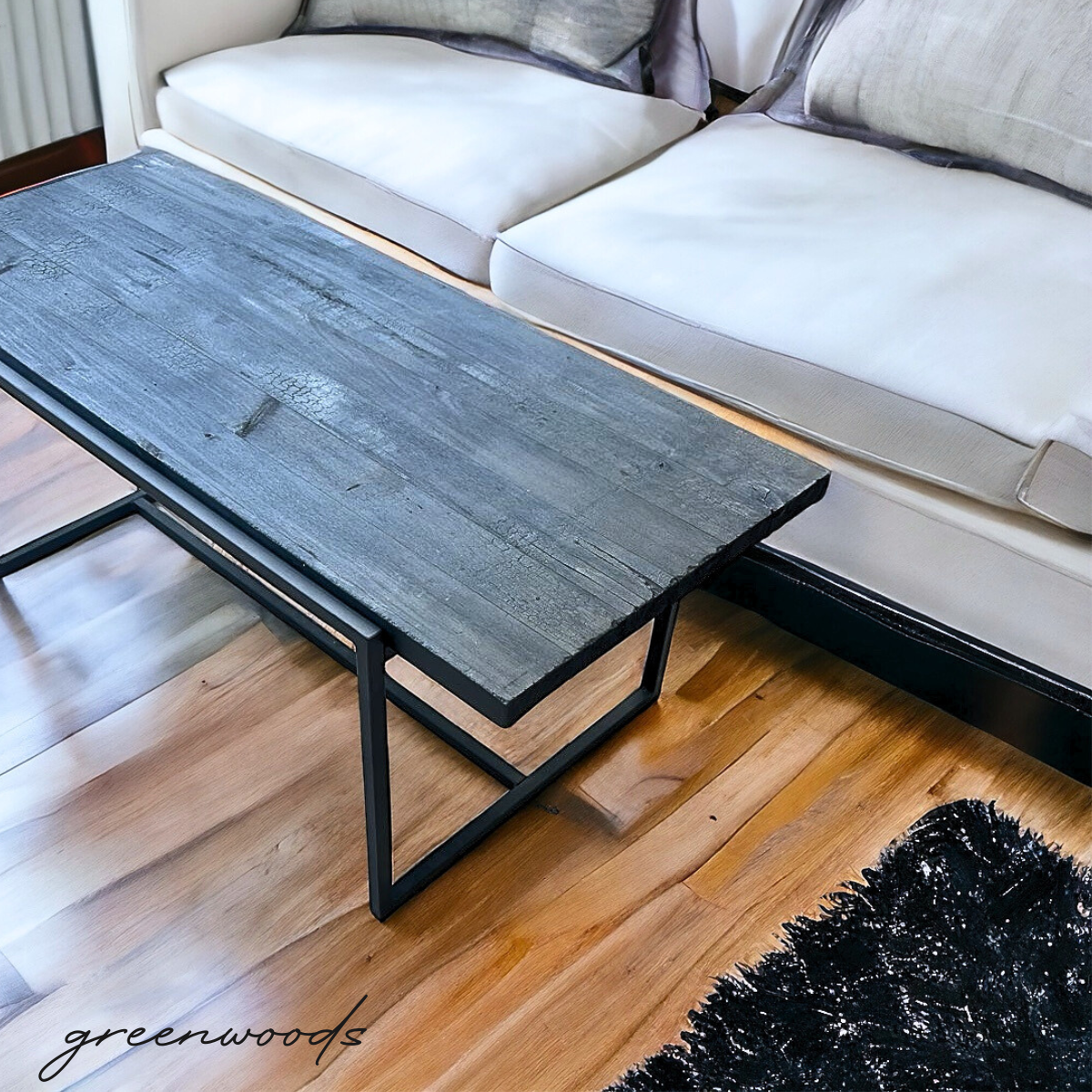 MESA DE CENTRO  MADERA CARBONIZADA NOIR