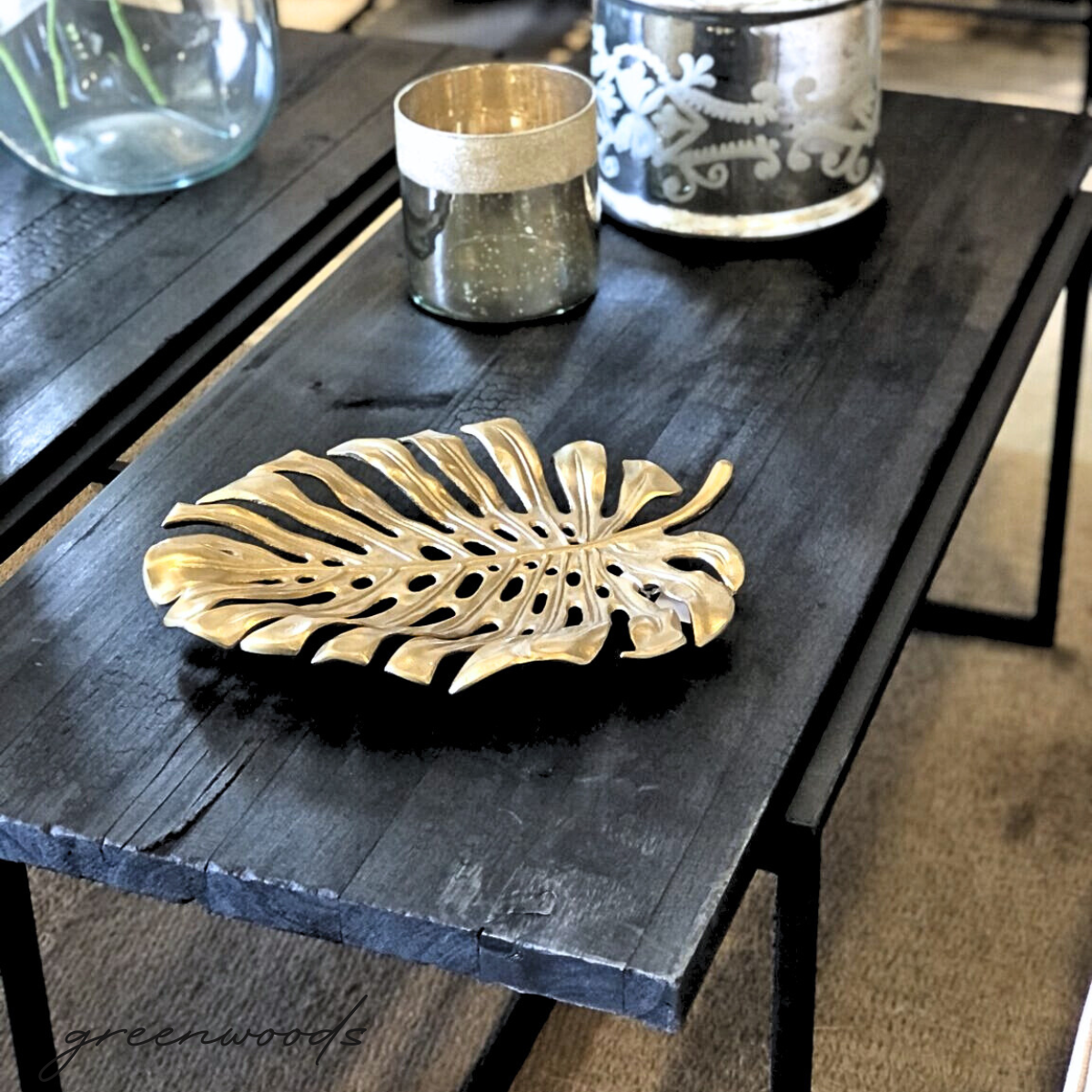 MESA DE CENTRO  MADERA CARBONIZADA NOIR