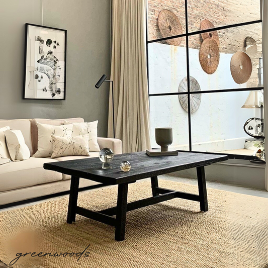 MESA DE CENTRO  MADERA CARBONIZADA BLACK