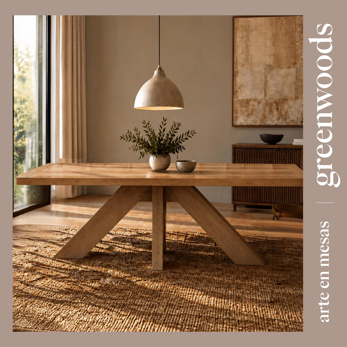 Mesa de comedor Francia en madera lenga maciza natural – mesa comedor a medida Greenwoods Chile