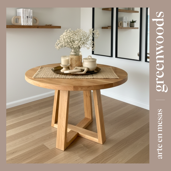 MESA COMEDOR REDONDA MADERA LENGA NÁPOLES A MEDIDA | GREENWOODS