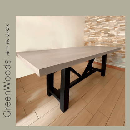 Mesa comedor madera y fierro industrial Viena - | Greenwoods Chile