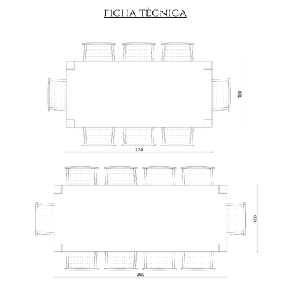 MESA DE COMEDOR DE MADERA LENGA SOL