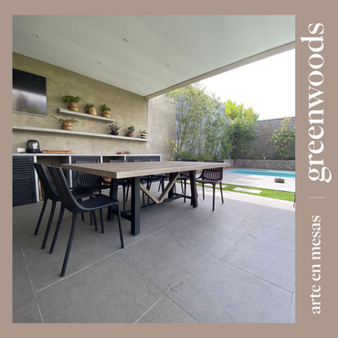 mesa comedor exterior madera lenga a medida | Greenwoods Chile