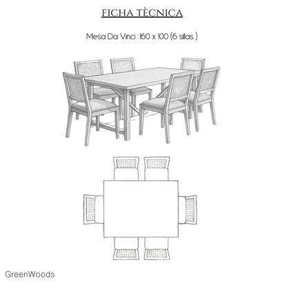 MESA DE COMEDOR FIERRO Y MADERA INDUSTRIAL DA VINCI TERRAZA