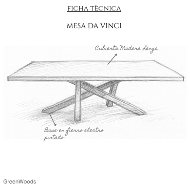 MESA DE COMEDOR FIERRO Y MADERA INDUSTRIAL DA VINCI TERRAZA