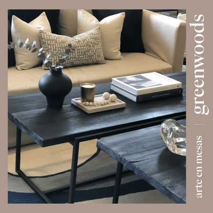 Mesa de centro Noir en madera carbonizada - mesa centro | Greenwoods Chile